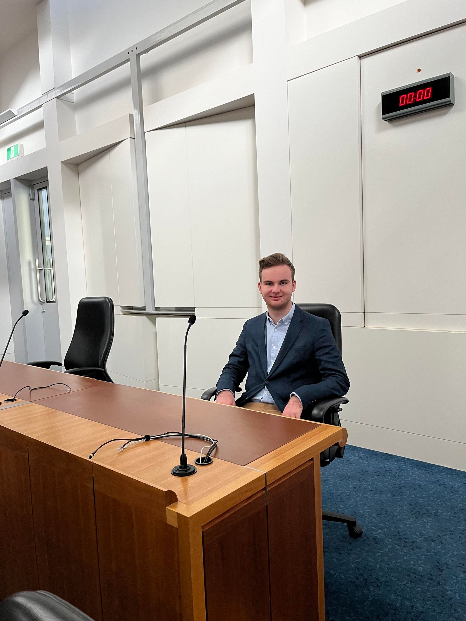 Sitting in Michael's seat in the Chamber